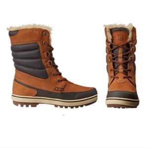 HELLEY HANSEN GARIBALDI Women's Winter Boots Brown Waterproof Leather size 10.5